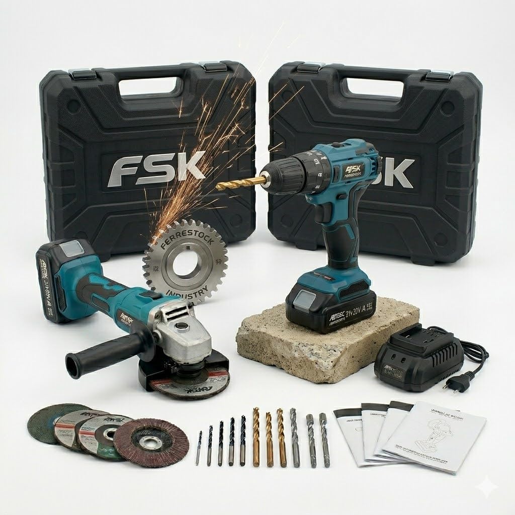 KIT AMOLADORA-TALADRO-BAT.4.0AH HQ FSK