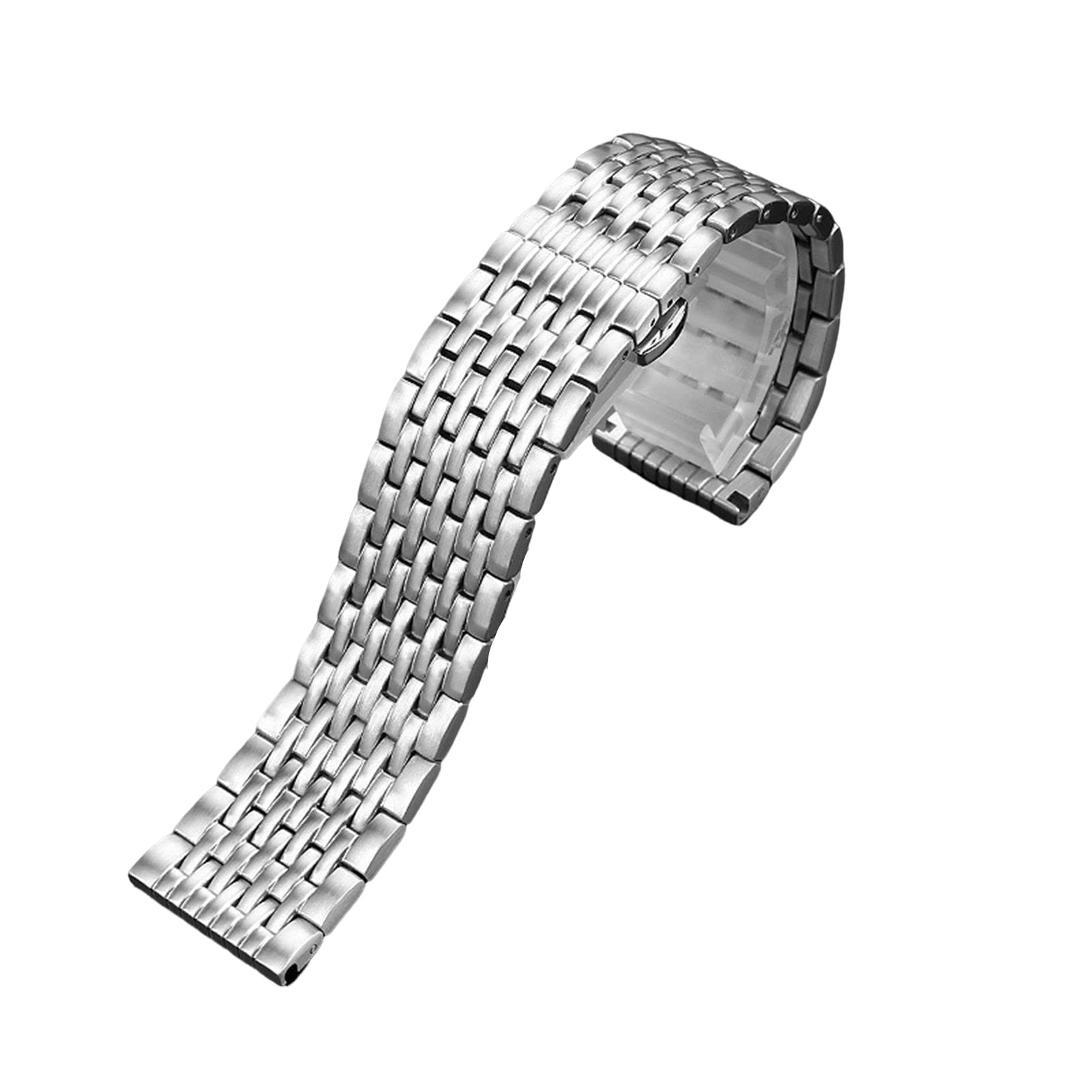 Bracelet montre 22mm acier solide SCRUBY fermoir pliant sécurisé noir - 8