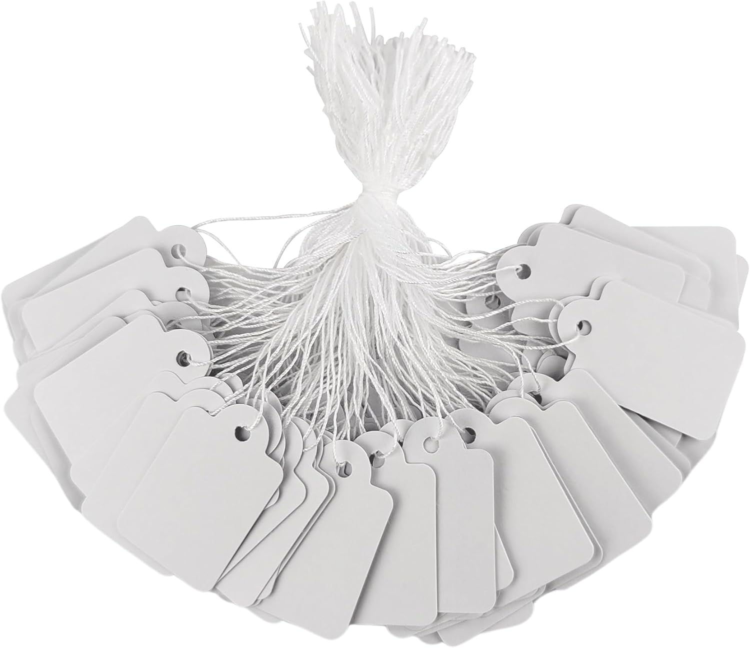 300 Pcs White Price Tags with String, Jewelry Tags for Pricing, Small
