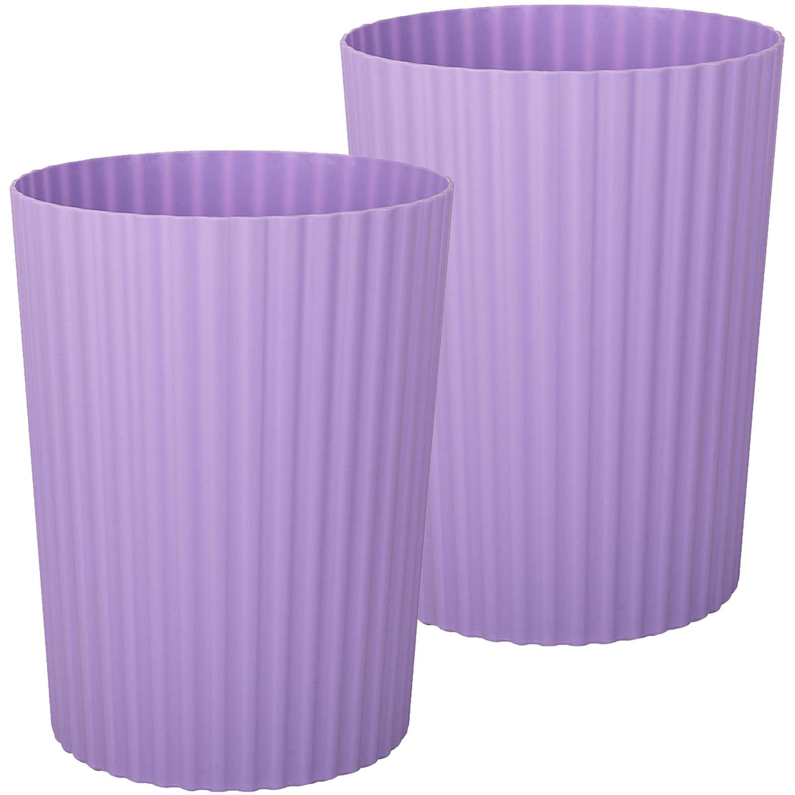 JiatuA Small Trash Can Plastic Wastebasket Round Garbage Container Bin for Bathroom, Kitchen, Bedroom, Home Office, College Dorm, Taro Purple 2 Pack โ image 1