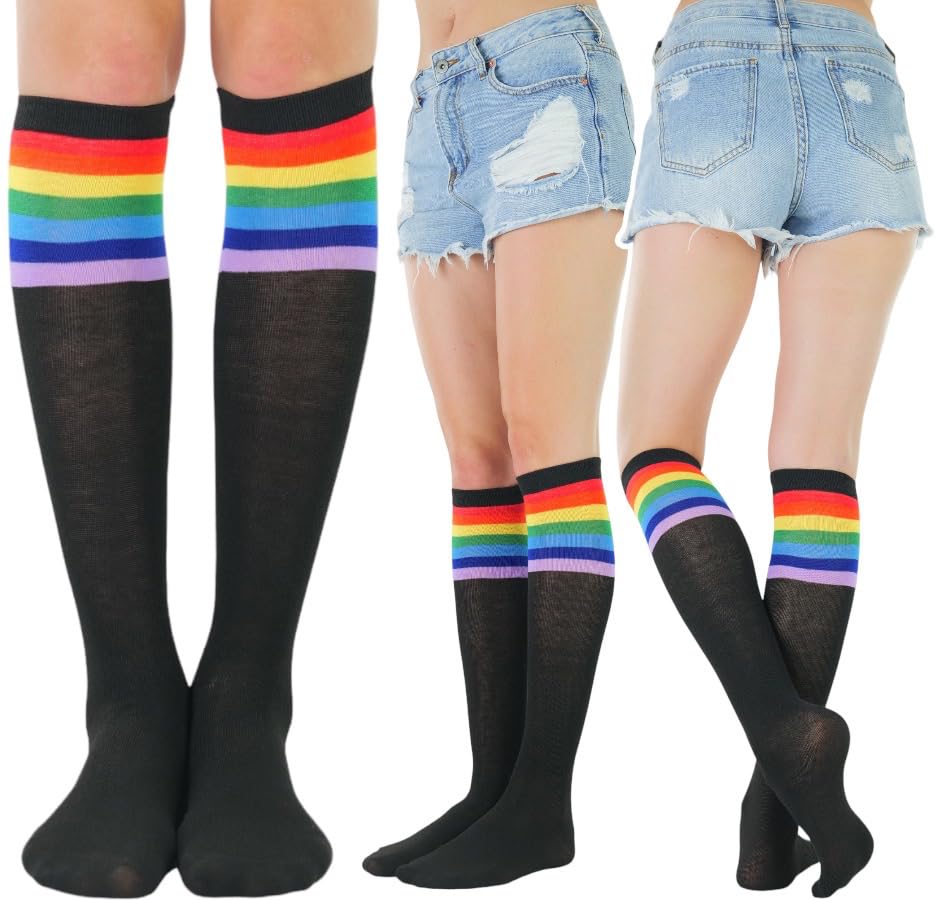 Image of ToBeInStyle Women's Colorful Patterned Design Knee High Socks