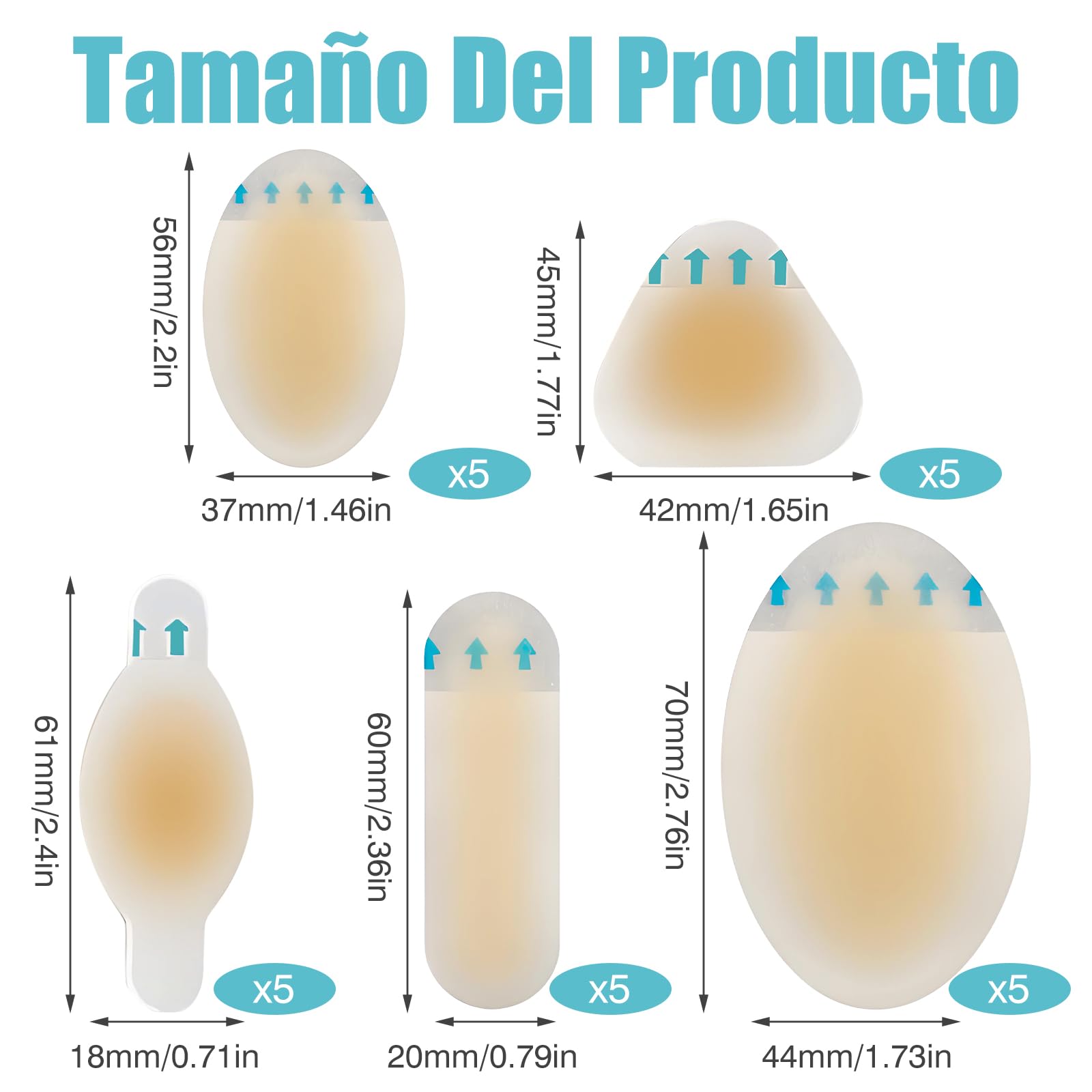 VEGCOO 22Pcs Vendas de Gel Blíster para Pies, Apósitos Para Ampollas, Invisible Hydrocolloid Gel Blister Bandages, Parches Prevención De Ampollas En Pies, Dedos y Talones