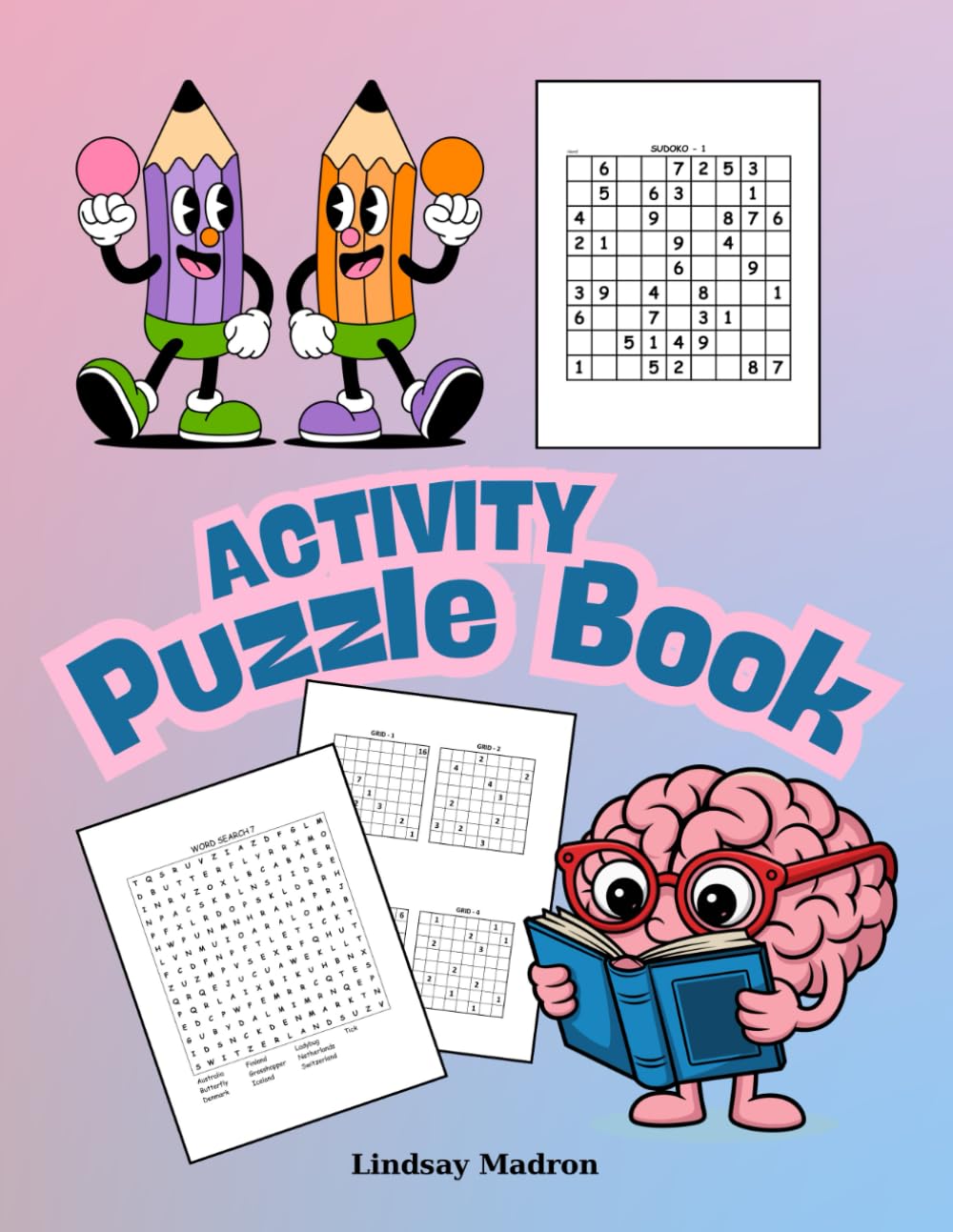 Activity Puzzle Book: Easy Sudoku, Word Search, Number Place for Adults