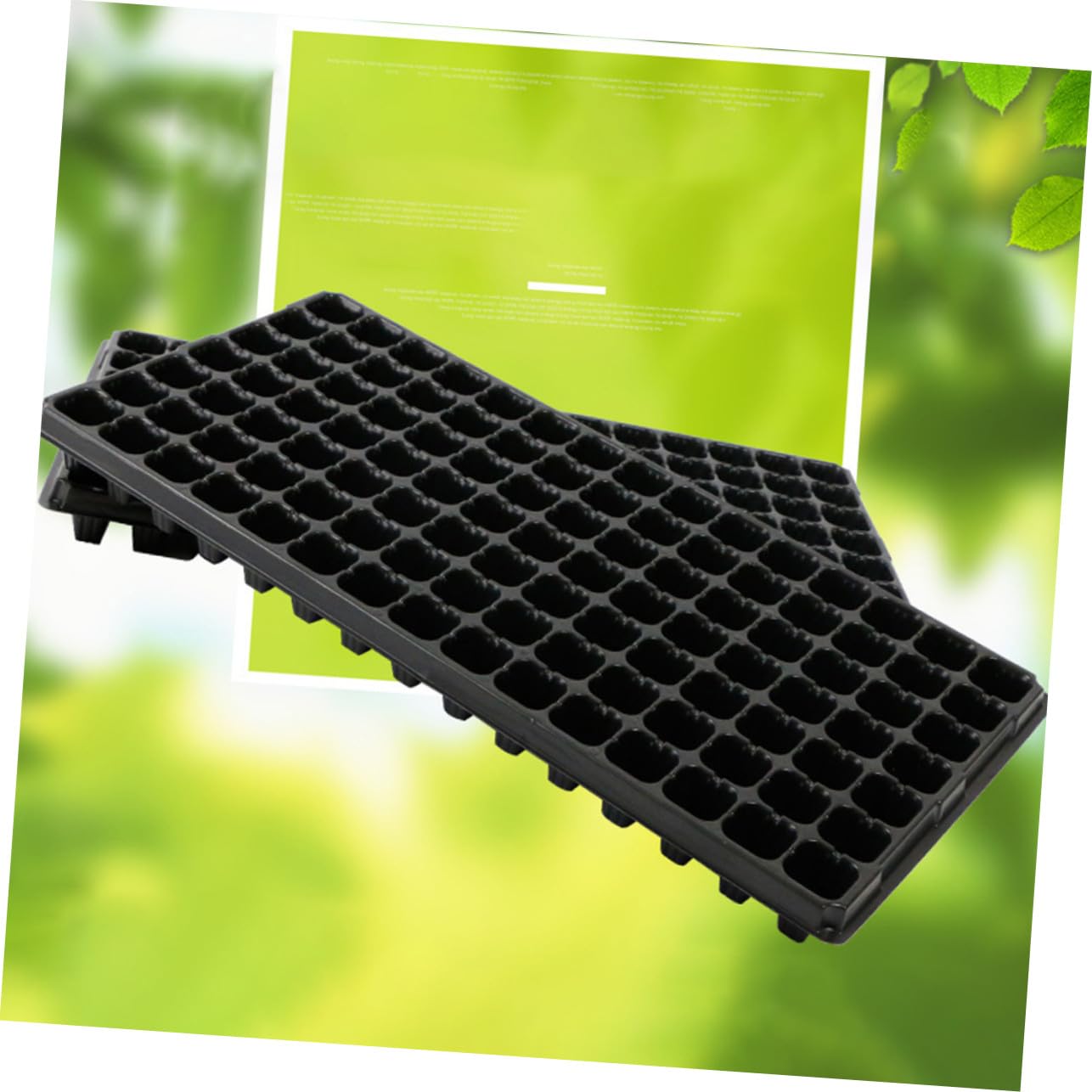 Vassoio per Semina 105 Fori in PVC Nero, Set 10 Pezzi | Giardinaggio Domestico e Balcone, Favorisce la Crescita, Facile Rimozione, Peso 100g