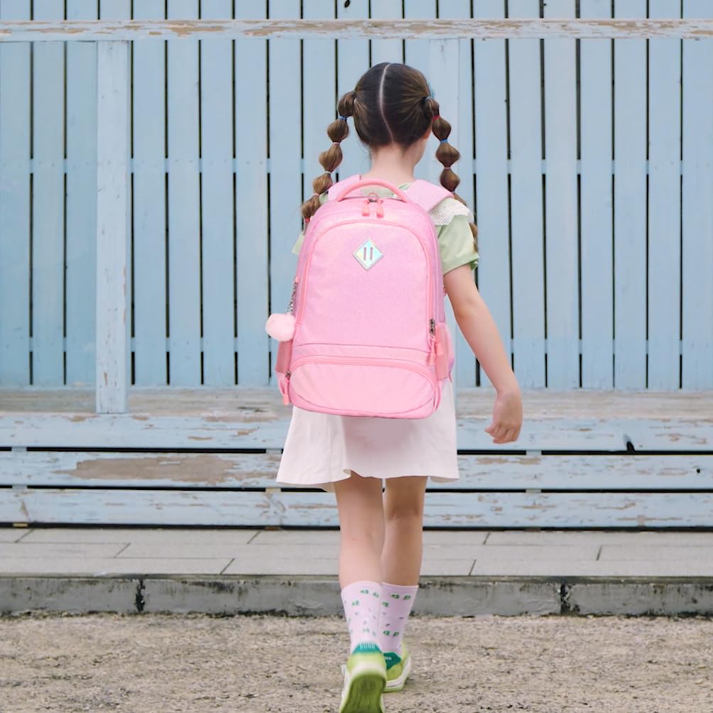 Kimwadalh Mochila Purpurina Niña Mochilas Primaria Bolsas Escolar Mochila Infantil Niñas Mochila Glitter Rucksack Sets de útiles Escolares,Mochila Niñas Purpurina
