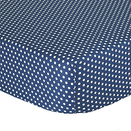 Navy Blue Confetti Dot Fitted Crib Sheet - 100% Cotton Baby Boy Geometric Polka Dot Design Nursery and Toddler Bedding