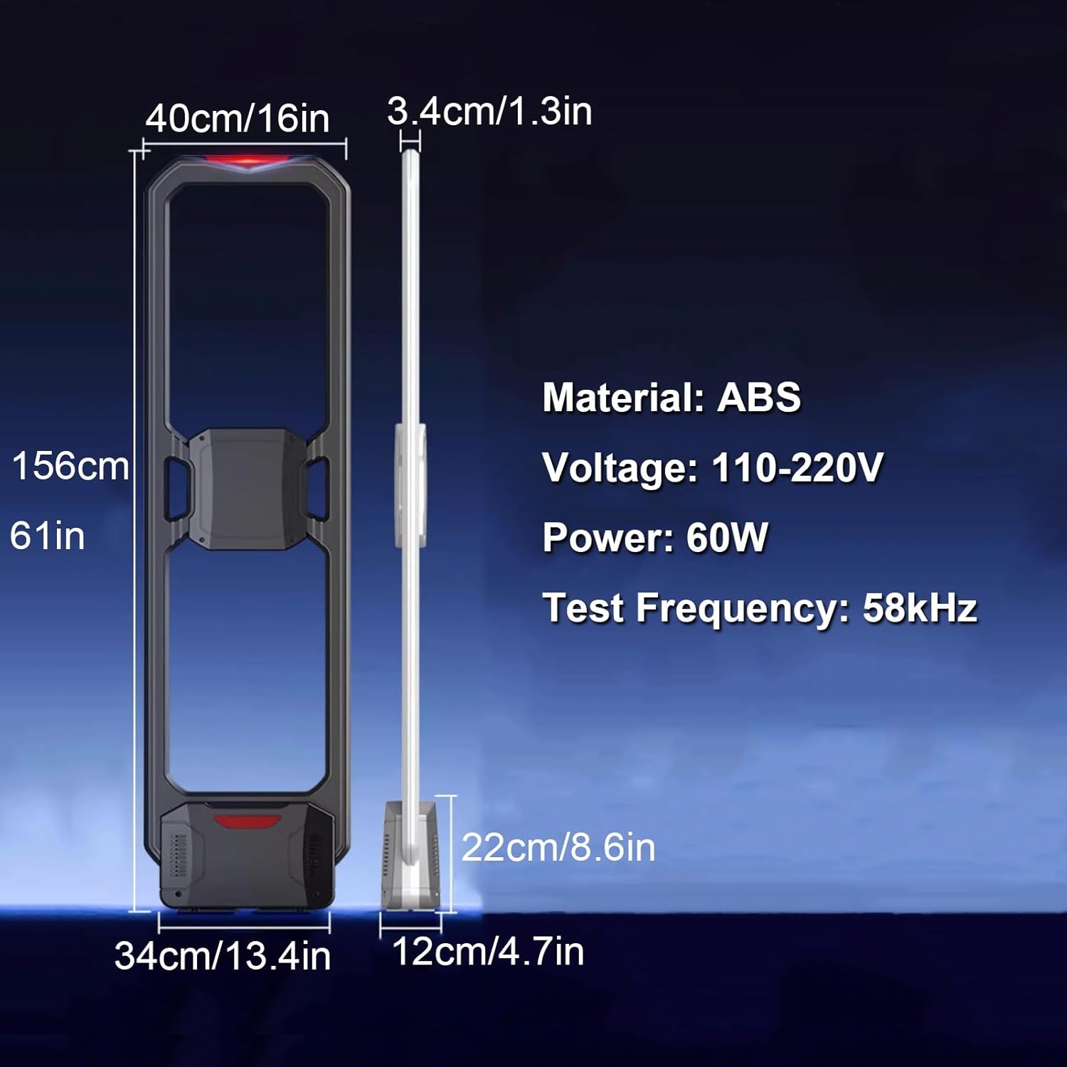 AM 58KHZ EAS Security Alarm System, Retail Security Tower, Retail Anti Theft Equipment, Sound and Light Alarm, with 400 Hammer Buckle, for Supermarkets, Clothing Stores, Toy Stores(White)