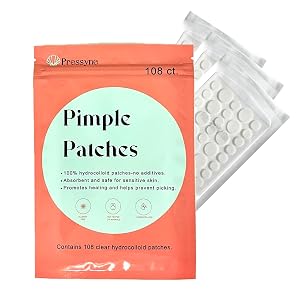 Pimple Patches - 108 Count Hydrocolloid Acne Patches for Face Zit Stickers for Blemishes Spot Treatment for Fast