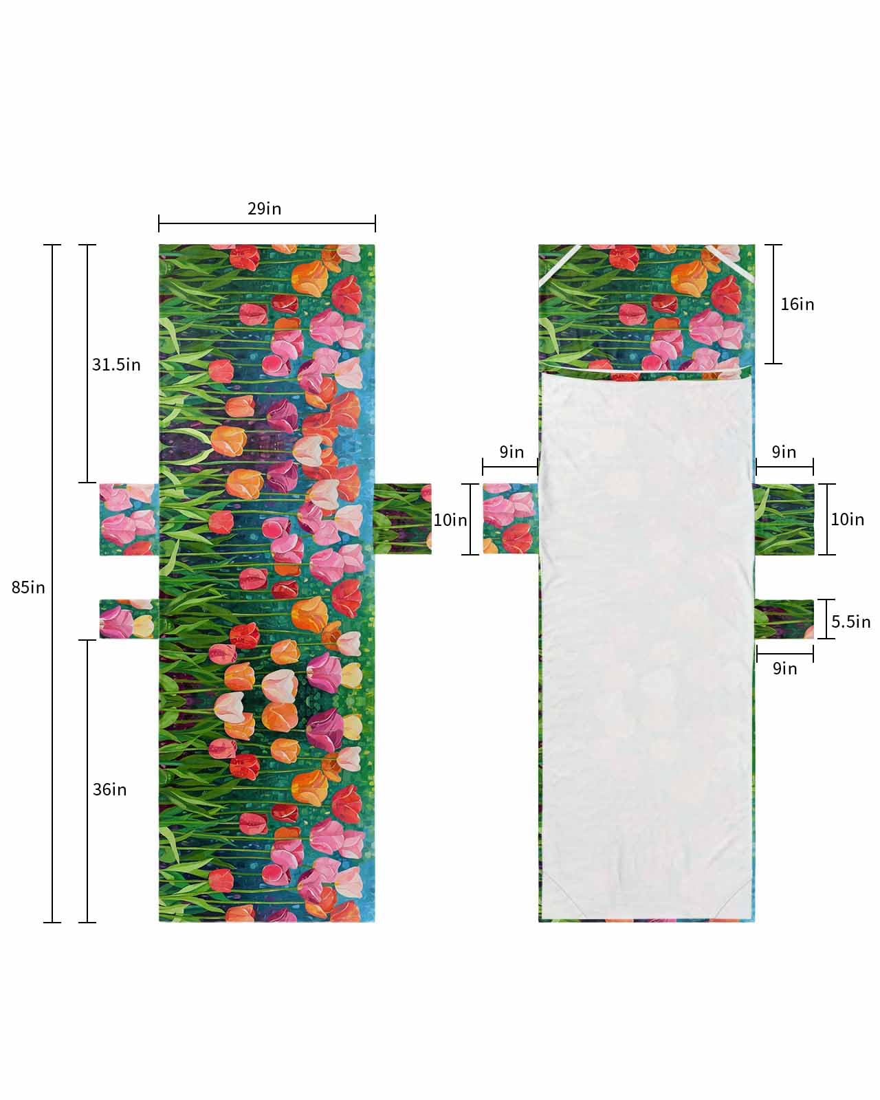 Spring Floral Beach Lounge Chair Towel Cover, Soft Chaise Lounge Towel with Side Pockets Patio Pool Chairs Cover for Beach/Pool Sunbathing 29x85 Colorful Flower Green Abstract Painting Art