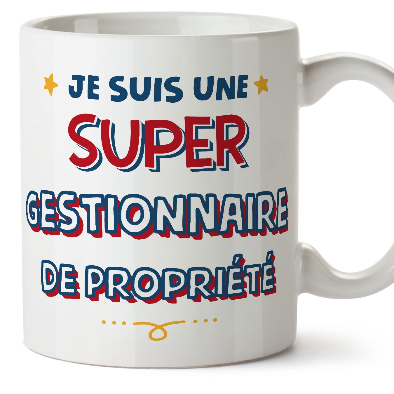 MUGFFINS Property Manager Woman Mug - in French - Je Suis Super - Funny Gift for Colleagues - Ceramic 11oz Mug — image 1