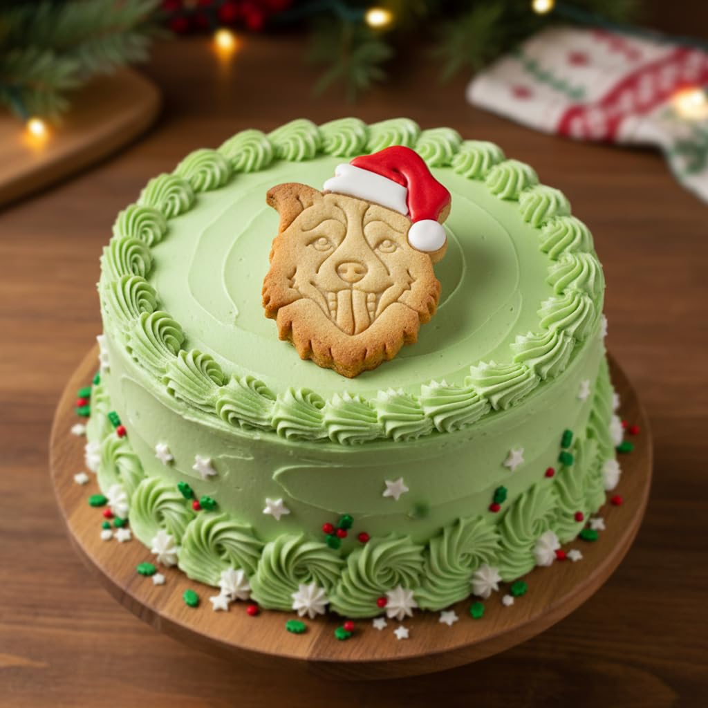 BAKERLOGY Lot de 2 Emporte-pièces Border Collie de Noël avec Bonnet – Design de Chien de Berger Festif pour Friandises Canines & Pâtisserie de Fêtes