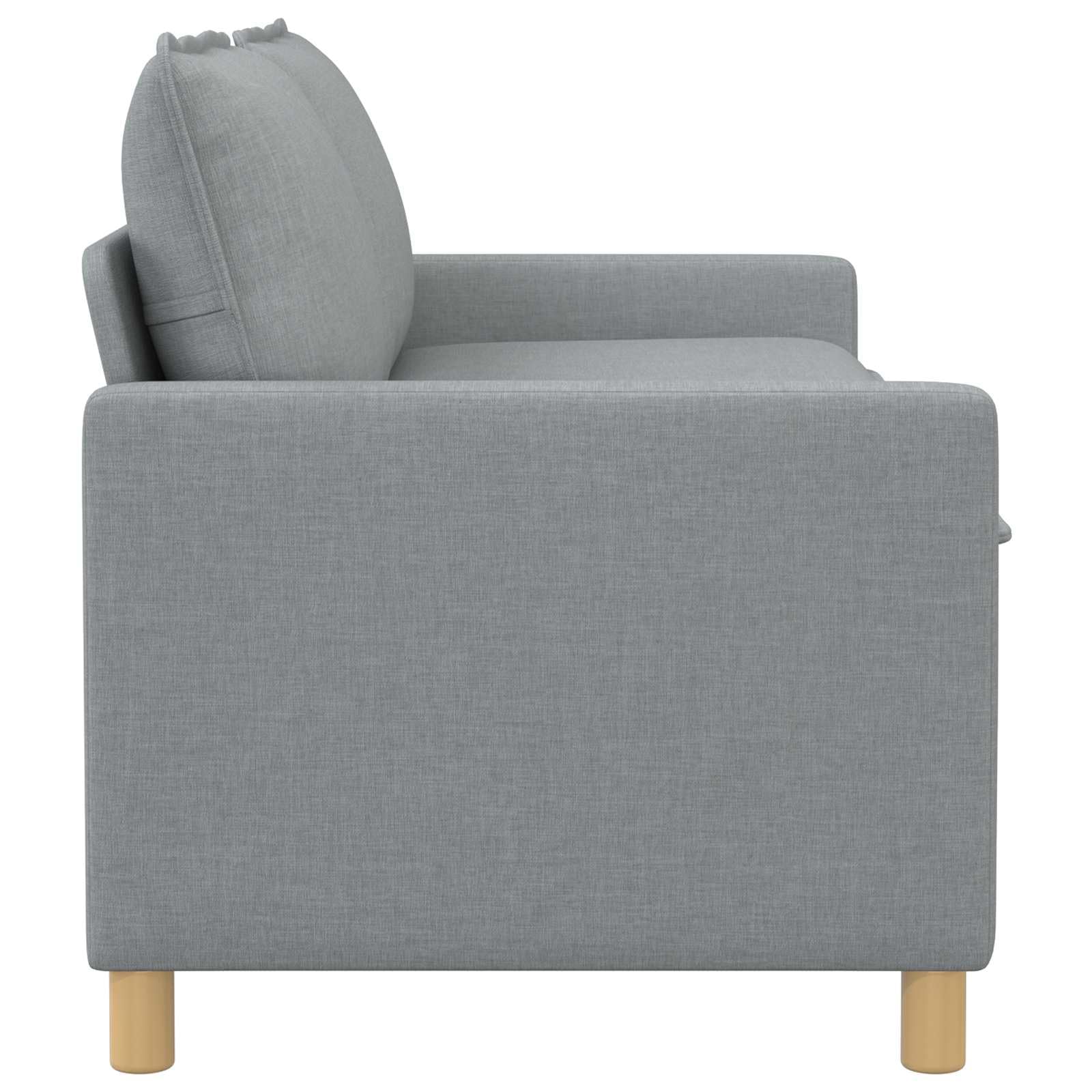 Hothingwell Sofa z tkaniny jasnoszarej 156 cm | Solidna metalowa rama, zdejmowane pokrowce, grube poduszki, płaskie podłokietniki, łatwa pielęgnacja