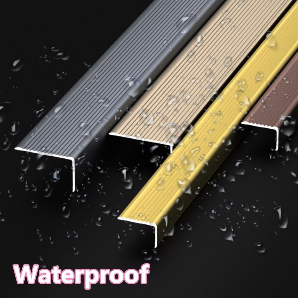 Aluminio Perfil De Protección para Borde De Escalón, Perfiles De Peldaños Forma De L, Esquina Para Cantos, Para Interiores Y Exteriores(Silver,5 * 2cm/2 * 0.78in)