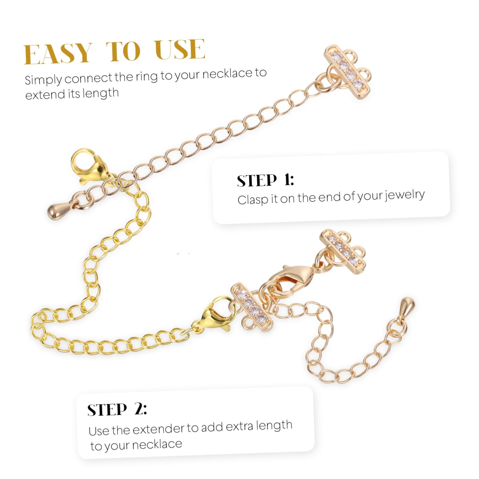Tofficu 5 Set Estensori Della Catena Della Cavigliera Collane Bracciali Braccialetti Slap Artiglio Moschettoni Gioielli Che Fanno Anelli Di Salto Fornitura Fai -da -te Rame 10 Pezzi * 5