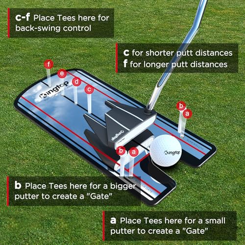 KINGTOP Golf Putting Mirror - Alignment Putting Training Aids for Consistency & Accuracy - Ideal for Indoor | Outdoor Practice, with Carry Bag and Golf Tees - Image 6