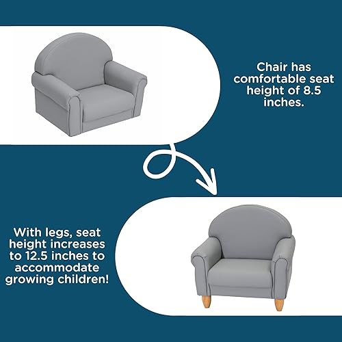 Miniatura 4 de Children's Factory, As We Grow - Silla gris CF805-315, sofá de sala de juegos, muebles de guardería, sofá para niños para sala de juegos, asientos