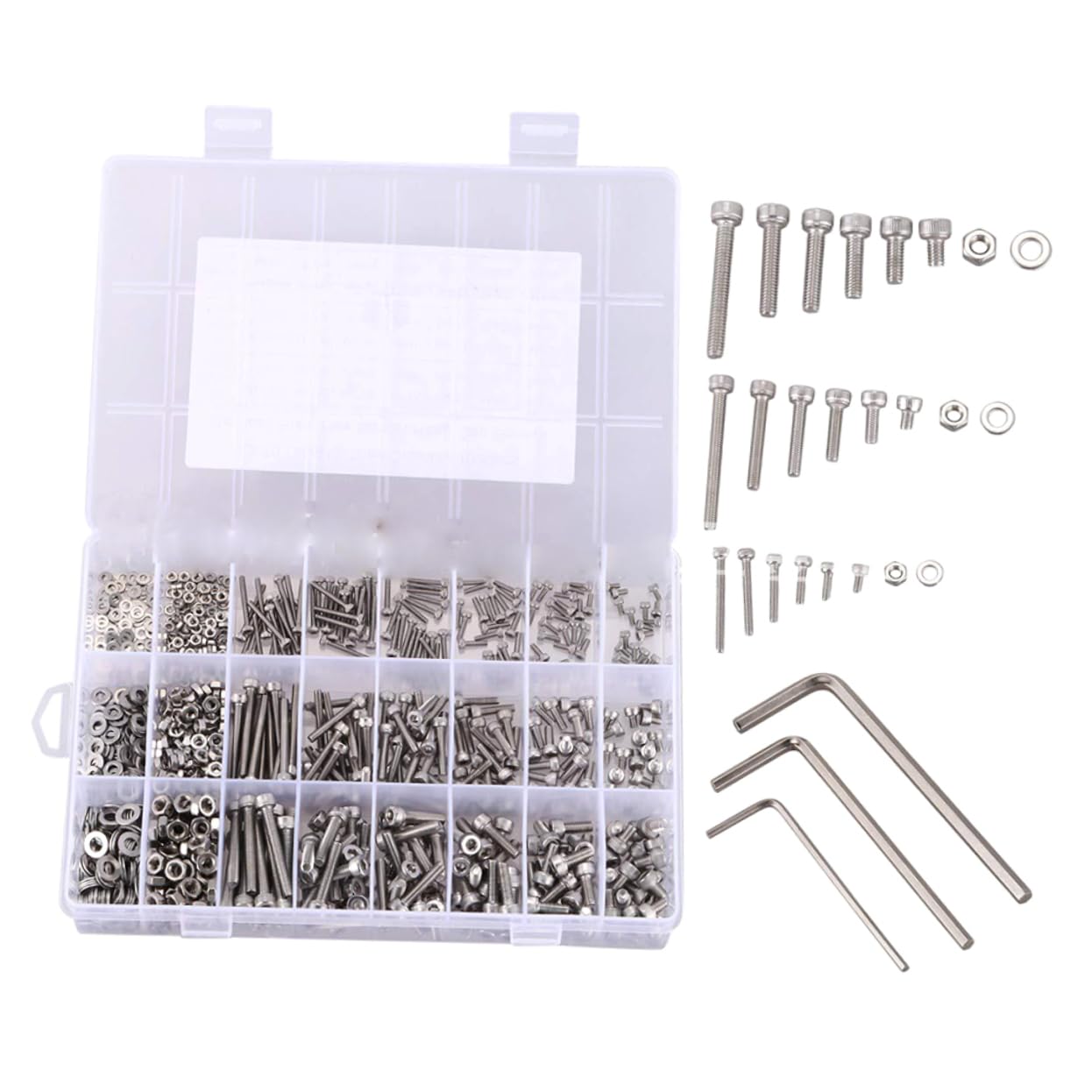 SOLUSTRE 1080pcs Stainless Steel Bolt and Nut Set Assorted Screws Nuts Bolts Kit Metric Screws and Assortment