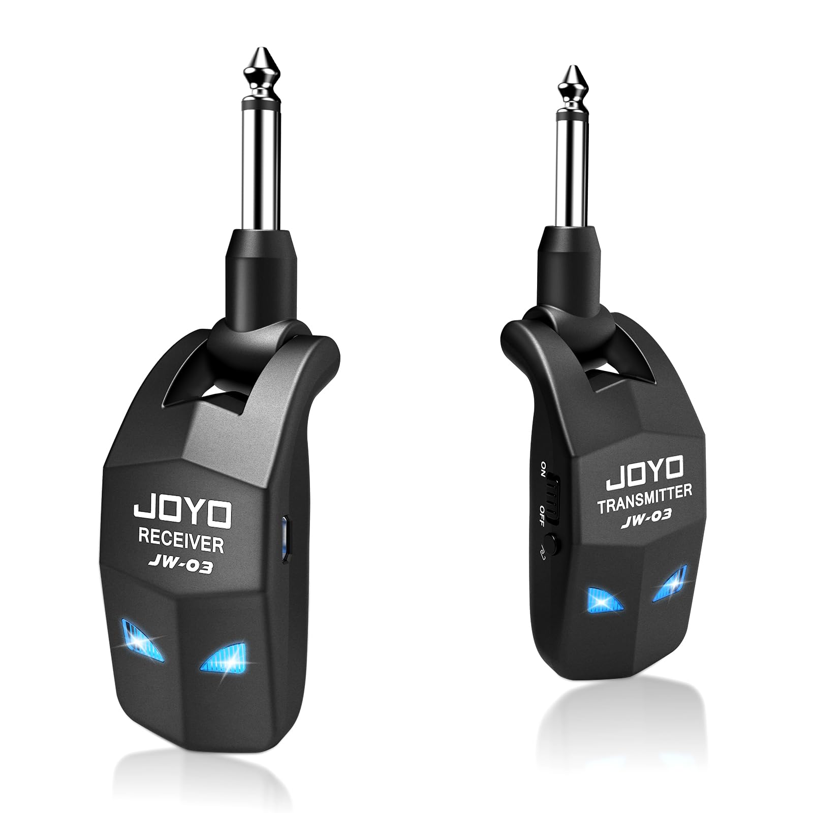 JOYO Guitar Wireless System 2.4GHz 4 Channels Rechargeable Audio Wireless Bass Guitar Transmitter Receiver for Electric Instruments (JW-03)