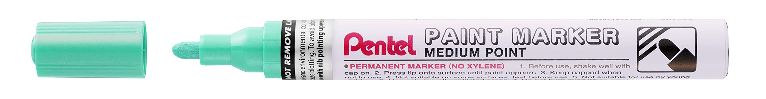 Pentel MMP10 Paint Marker Pen, 4.5mm Medium Bullet Point, Metallic Pearl Green ink (Single Pen)