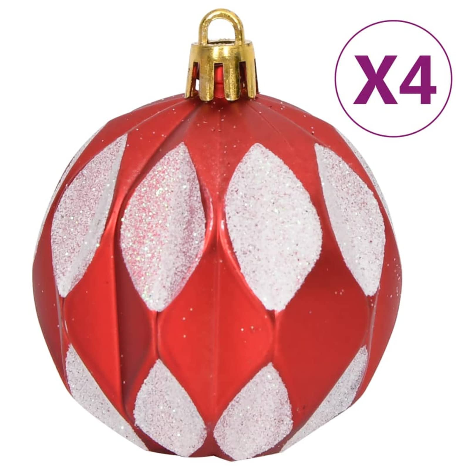 Homgoday Ensemble de Boules de Noël 64 pièce Rouge et Blanc Boules de Sapin de Noël, Ensemble de Boules de Sapin de Noël Ornements pour Décoration Arbre de Noël