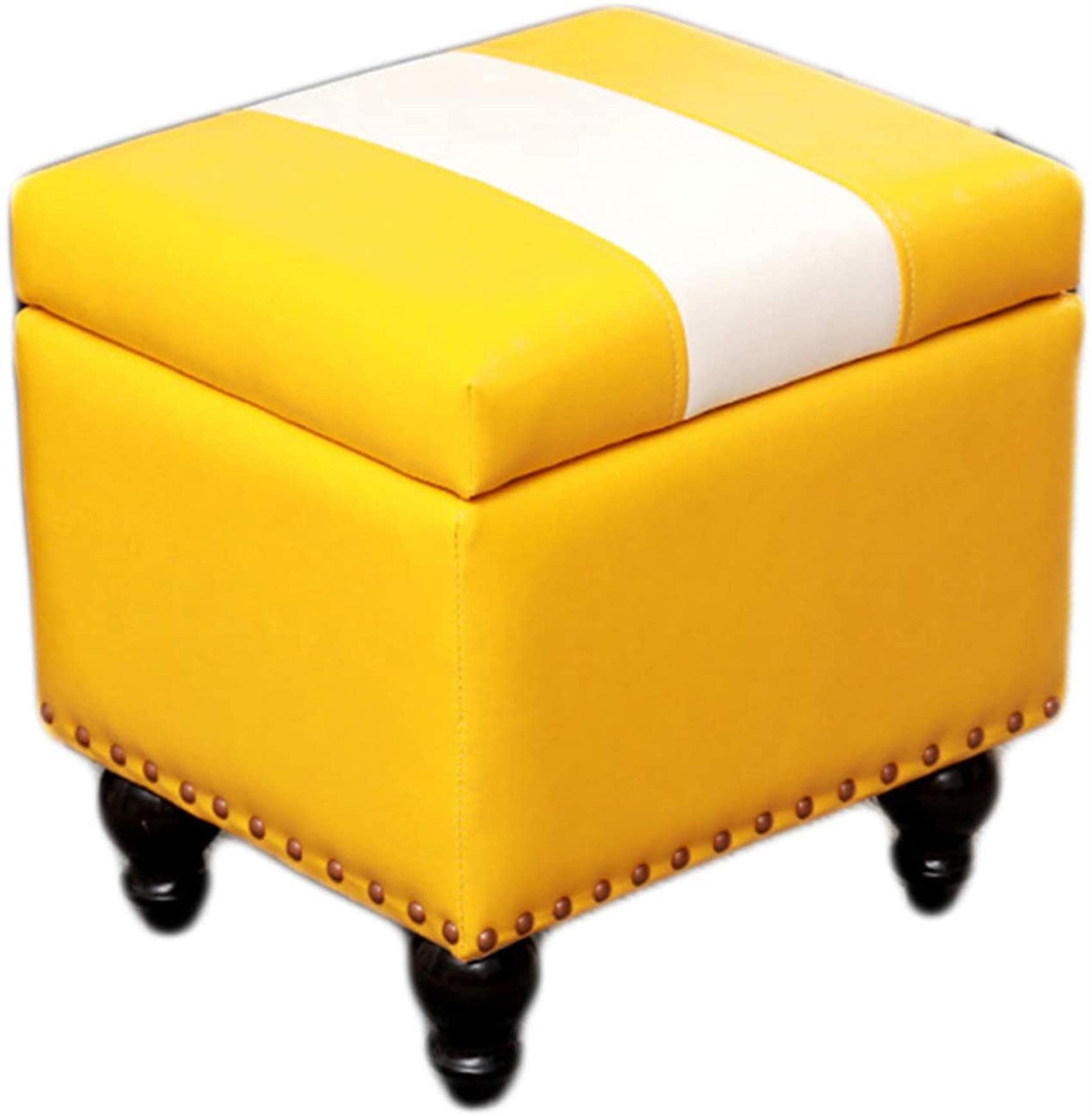 Chaise avec pied en bois style ottoman petit repose-pieds de rangement salon