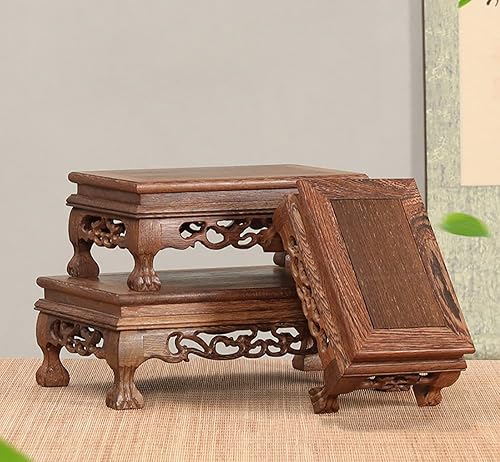 Miniatura 7 de Jarrón rectangular de madera con base de palisandro, estatua de Buda, soporte de exhibición para manualidades