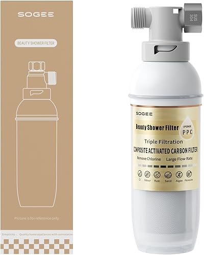 SOGEE Cabezal de filtro de ducha 3.0 para agua dura, certificado NSF42, elimina el cloro, los sedimentos, reduce la picazón en la piel seca, la