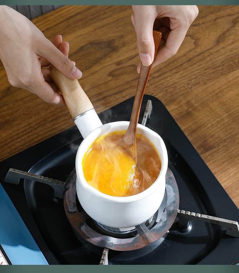 Miniatura 2 de YumCute Home Sartén de leche esmaltada mini calentador de mantequilla de 4 pulgadas 186fl oz cacerola calentador de leche utensilios de cocina