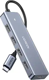 UGREEN Hub USB C 4 portas, hub USB C para USB com 4 USB 3.0, divisor USB C alimentado para laptop, MacBook Pro, iMac, iPad Pro, Chromebook, Dell XPS, iPhone 15/15 Pro, Galaxy S23 e mais, 0,5