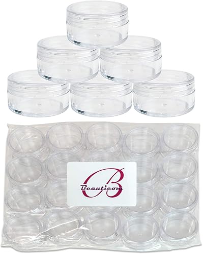 (Cantidad: 100 piezas) Beauticom® 10G/10ML Tapa transparente Plástico Cosmético Lip Balm Lip Gloss Crema Loción Sombra de Ojos Tarros