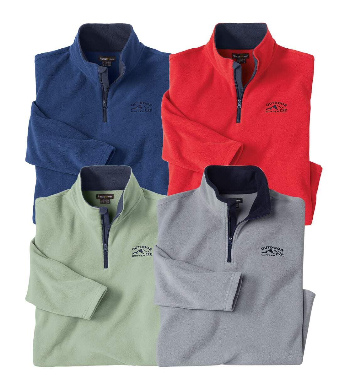 ATLAS FOR MEN - Pack of 4 Men's Microfleece Jumpers - 4XL