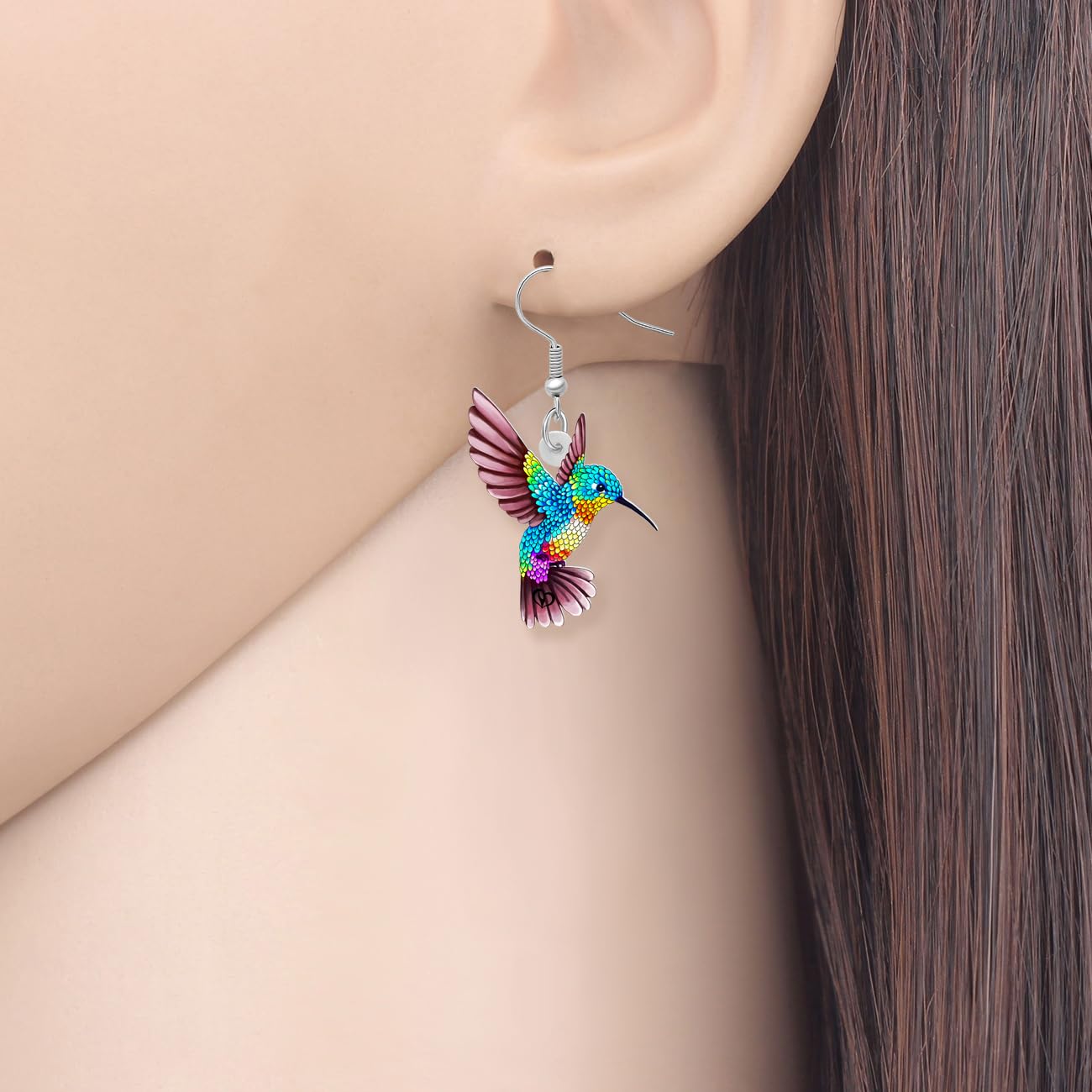 DALANE Acrylic Cute Hummingbird Earrings Dangle Drop Anime Birds Animals Jewelry for Women Girls Kids Gifts Decor Charms (Multi) - Image 2
