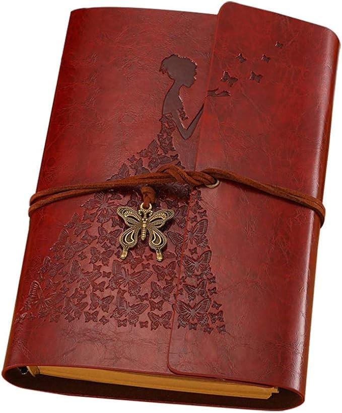 Diário de Viagem em Couro Vintage A6, Capa Multifuncional em Cour...