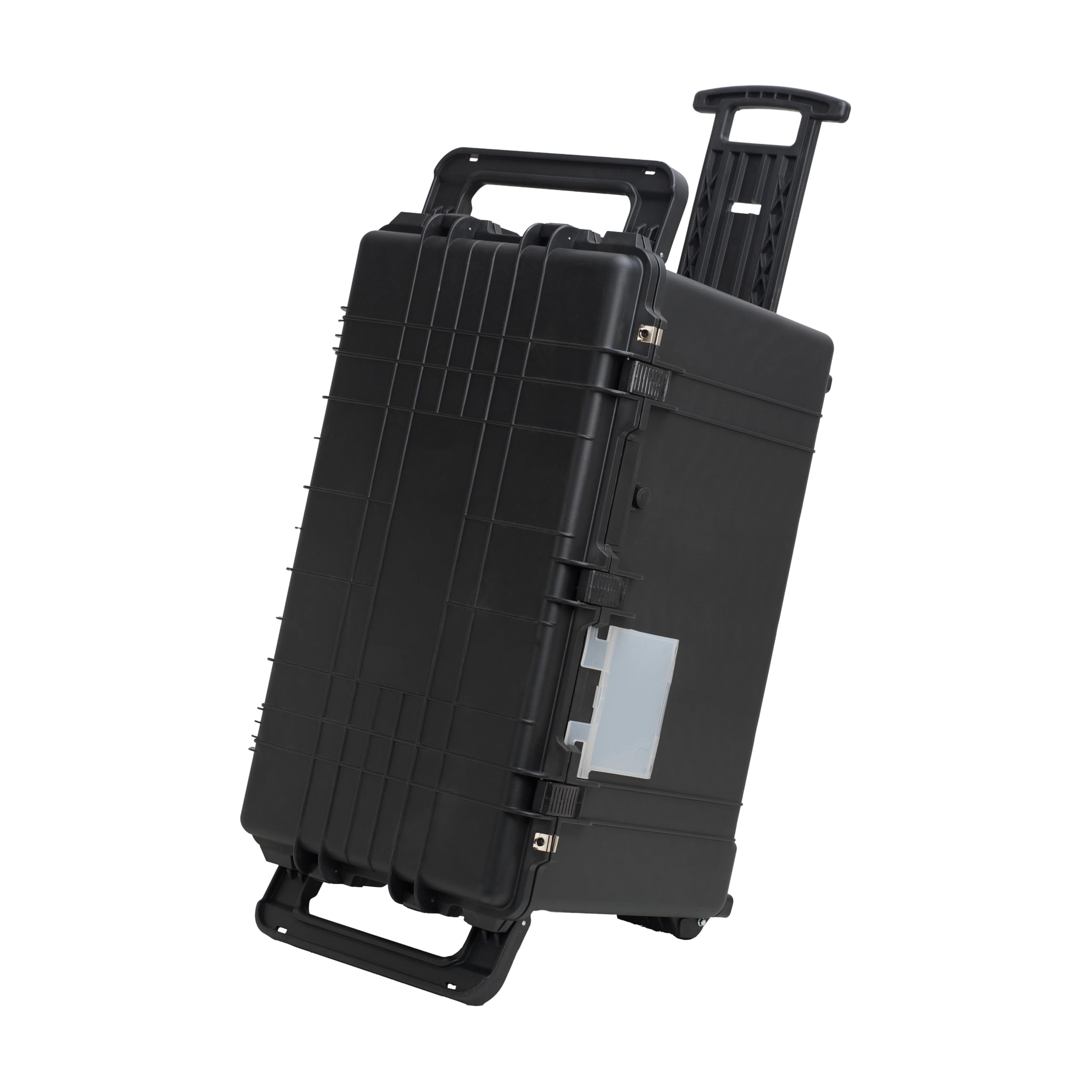 MEIJIAPortable Waterproof Protective Case,Hard Camera Case With Retractable Pull Handle And Rolling Wheels,Customizable Fit Foam Inserted,Elegant Black, 31.02" X19.41" X17.71"