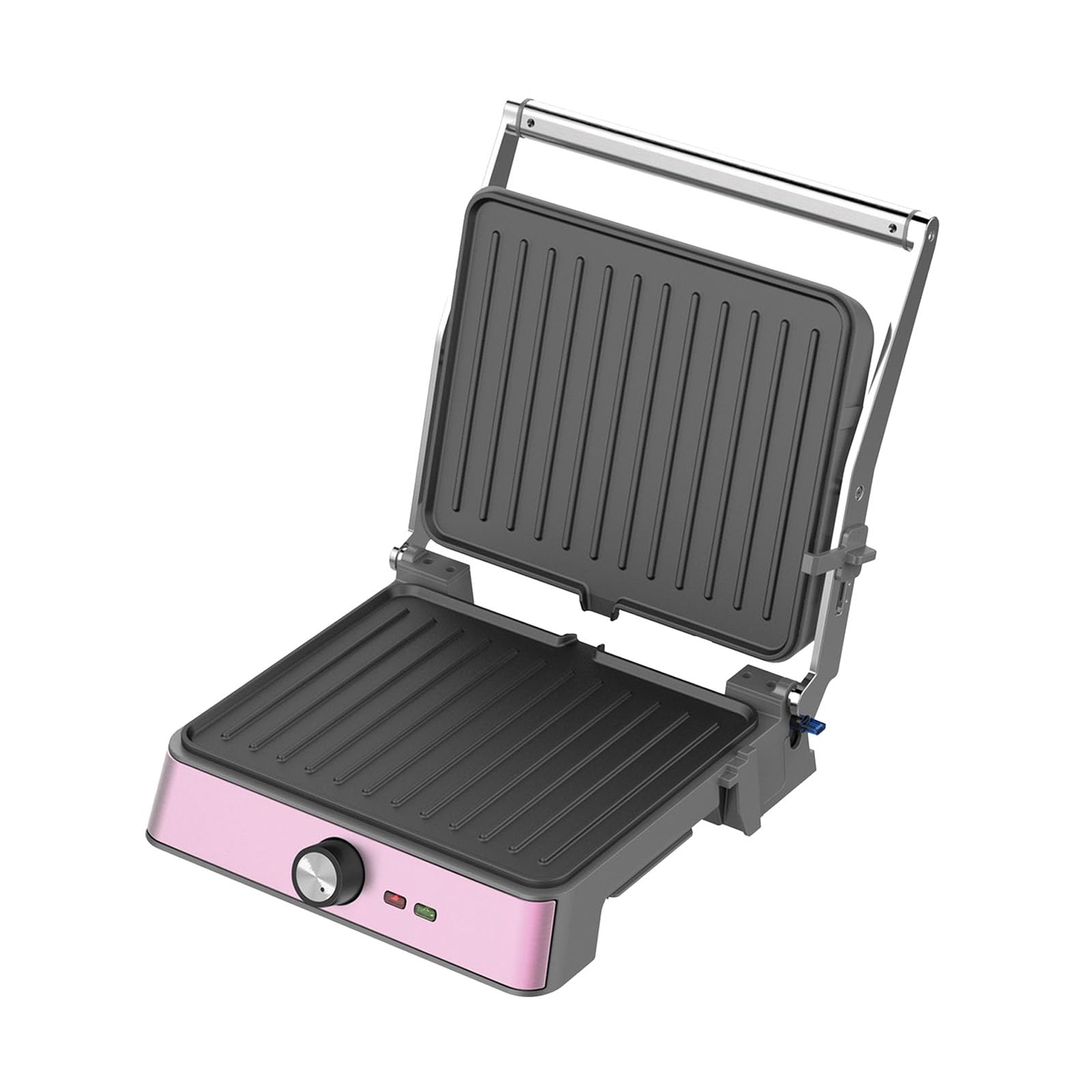 Westinghouse Rétro Gril de Contact 29×24 cm, Ouverture à 180°, 2200 W, Température Réglable, Grill à Panini, Grille-Pain, Plaques Antiadhésives, Rose