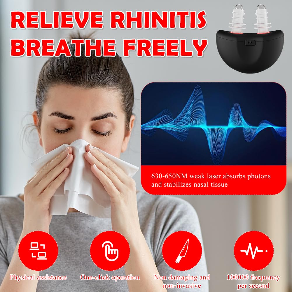 Luz sinusal sin nariz, Respirelief Red Light Nasal Therapier, Instrumento de Terapia Nasal Luz Roja, Sinusitis Luz Roja Dispositivo de Terapia Nasal, Promueve la Respiración Natural y Alivio De