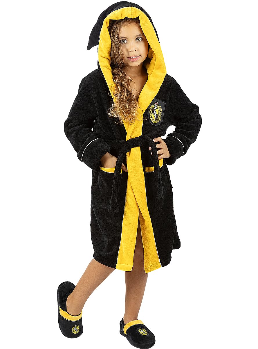 Funidelia Bata de Hufflepuff Harry Potter para niño y niña Talla 7-9 años Amarillo