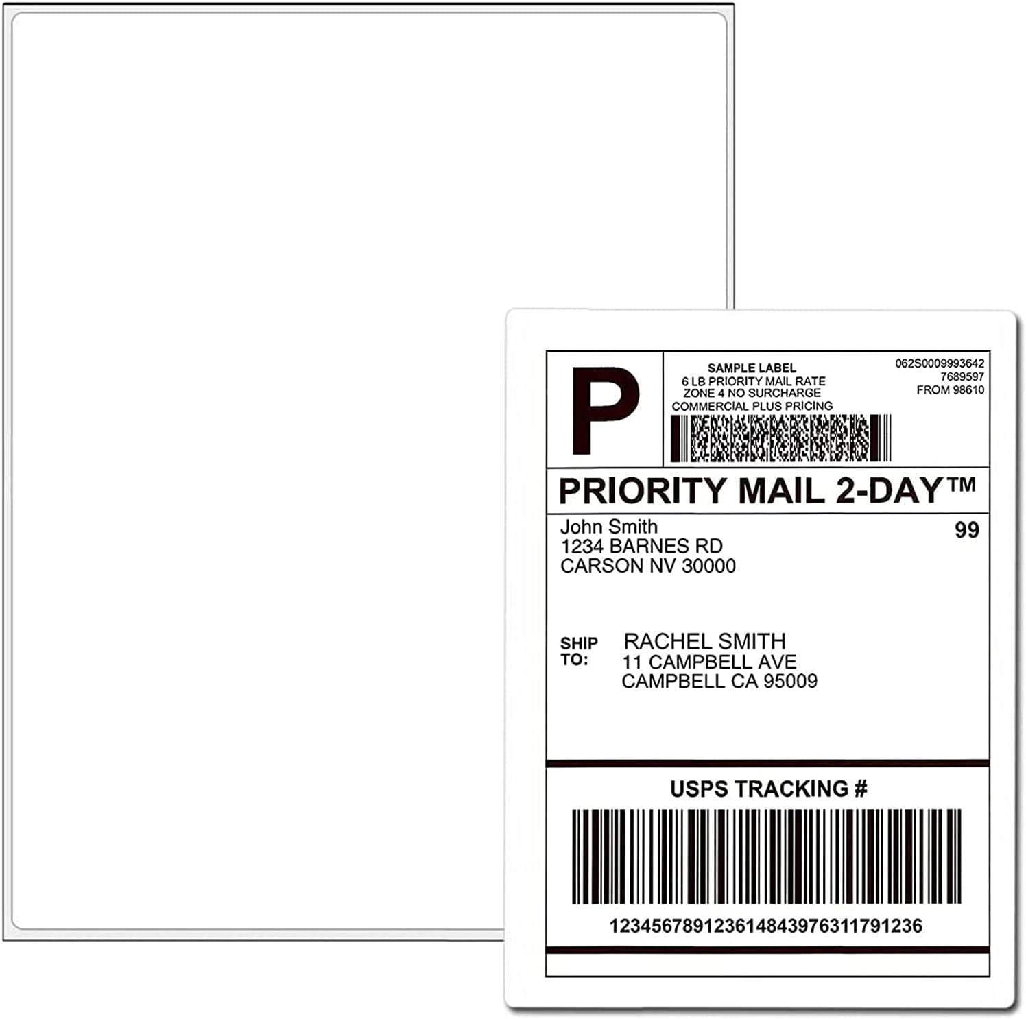 100 Full Sheets Sticker Paper for Laser & Ink Jet Printers, 8.5" x 11" Full Sheet Address Shipping Label, 100 Sheets 100 Labels - Image 6