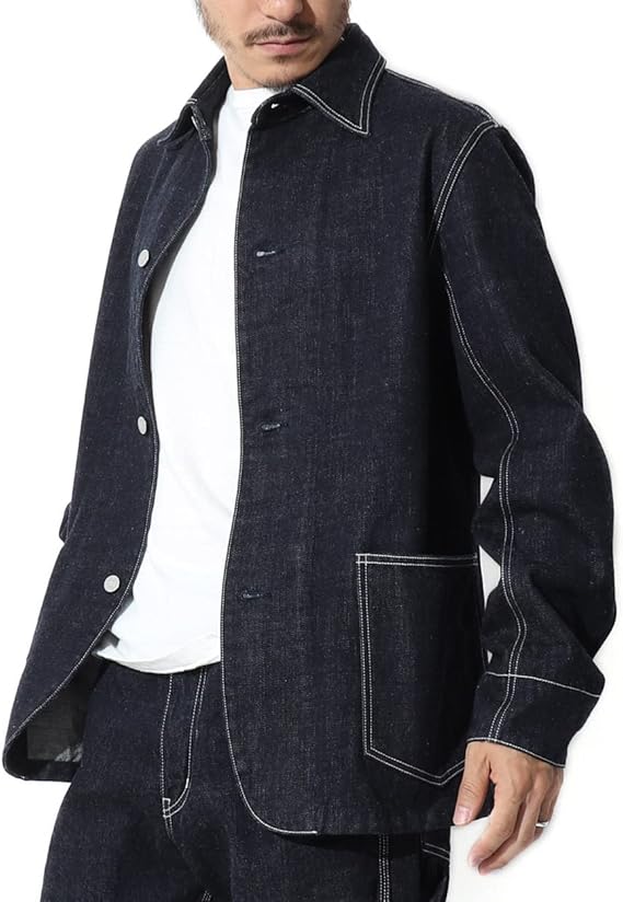 【美品！】KOJIMA GENES ストライプカバーオール XL KOJIMA GENES◇カバーオール/XL/コットン/ブラック/ストライプ KOJIMA