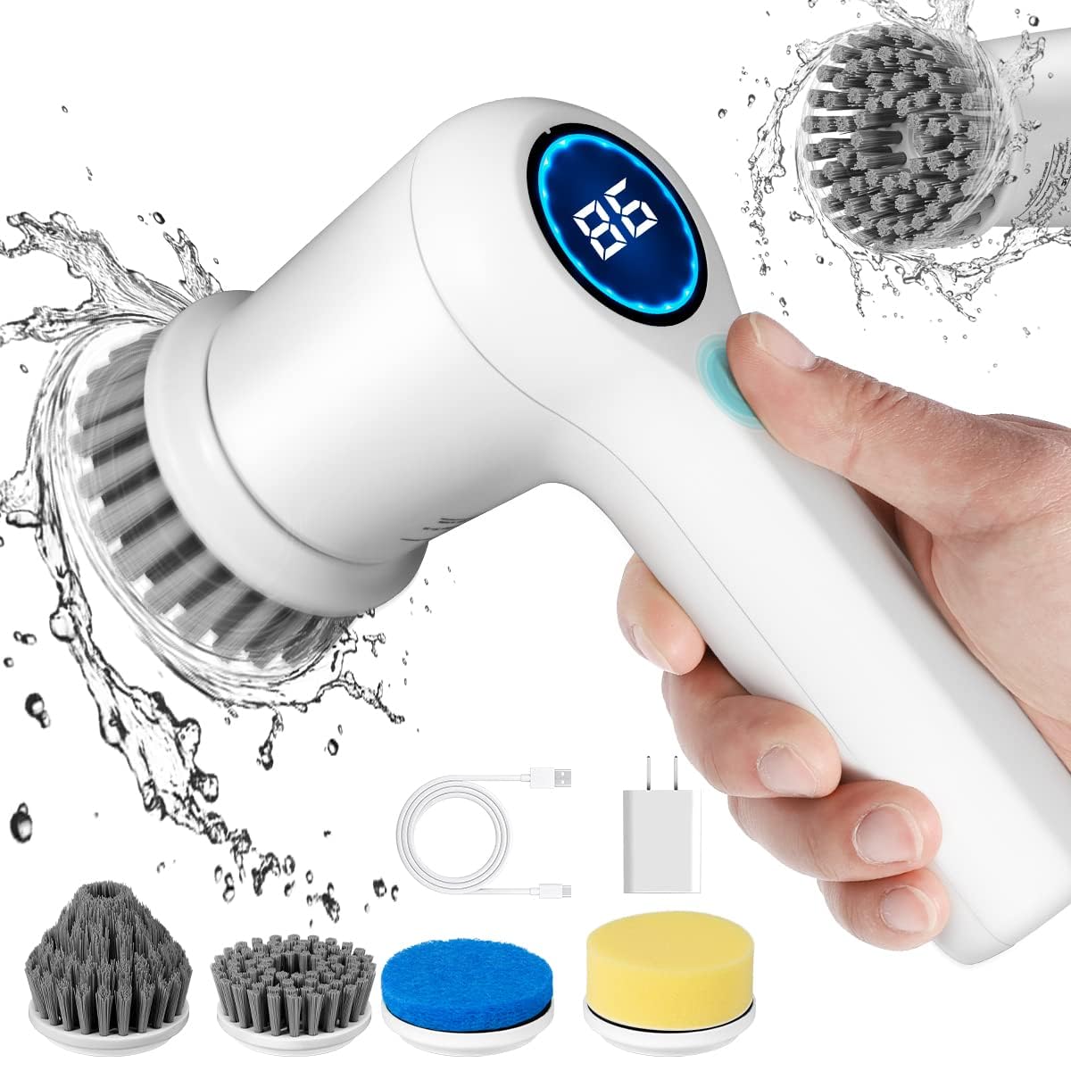 ROMORO Electric Cleaning Magic Brush Multifunctional Spin Cleaner Brush with 5 Brush Heads and Charging Cord for Multi Use Kitchen Tiles Carpet Sink Basin Bathroom Dish Pots Wall Shoe Car Surfaces (B0DB5SHJ7R) Amazon Price History, Amazon Price Tracker