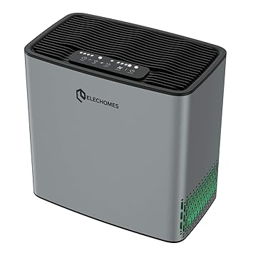 Elechomes P1801 Air Purifier for Dust Pollen Pets Hair Allergies Smokers, H13 True HEPA Filter, Auto Mode, Air Quality Sensor, 269ft - ?, Desktop Air Purifier for Home, Bedroom, Living Room.