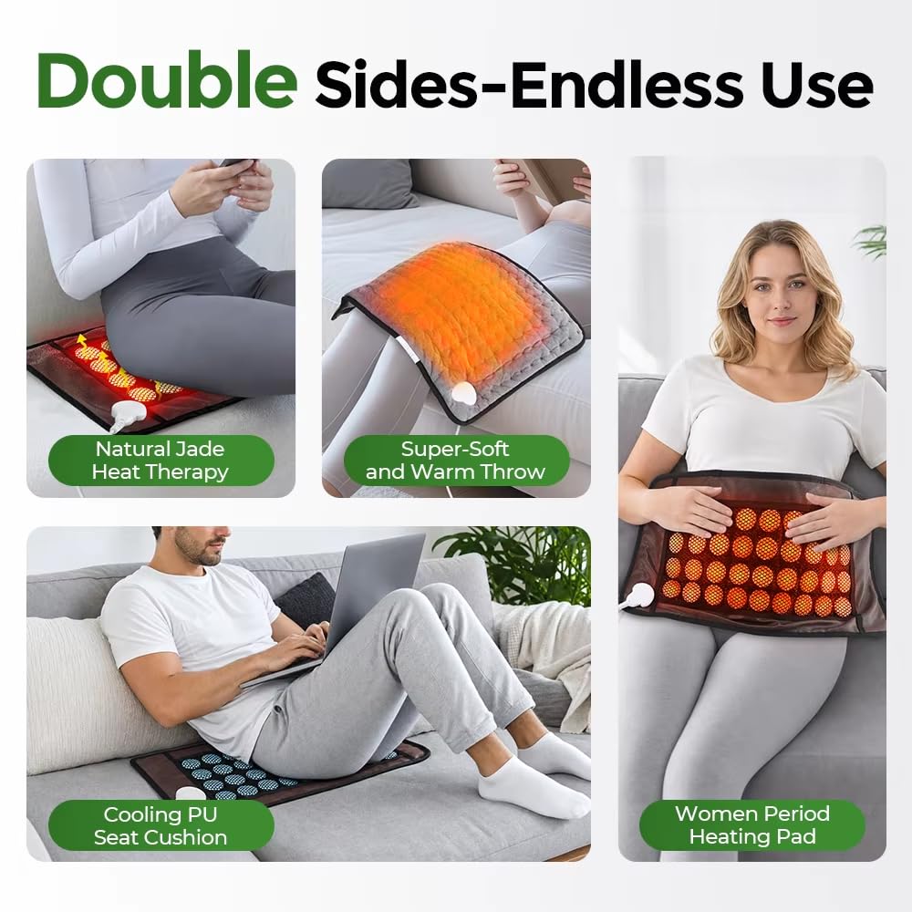 36PCS Podkładka Termiczna Na Podczerwień Daleko Jade Daleko Podczerwień | Elektryczna podkładka grzewcza 9 temperatur, 4 timery mata grzewcza ogrzewanie na podczerwień