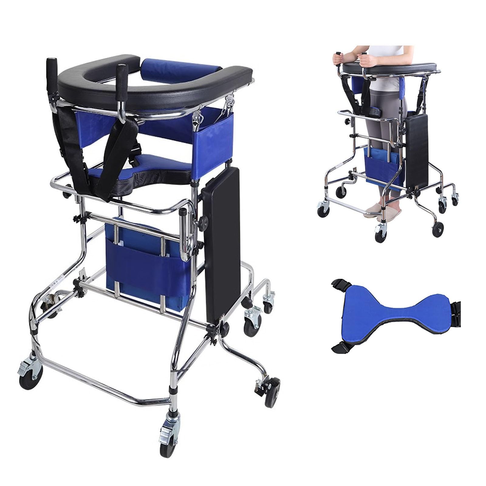 DNGXAOYA Standing Walkers for Seniors,with Guardrail On The Back,Drive Rollator Walker with Seat,Anti-Rollover,Suitable for Stroke Hemiplegia Patients,Elderly People(Women's)
