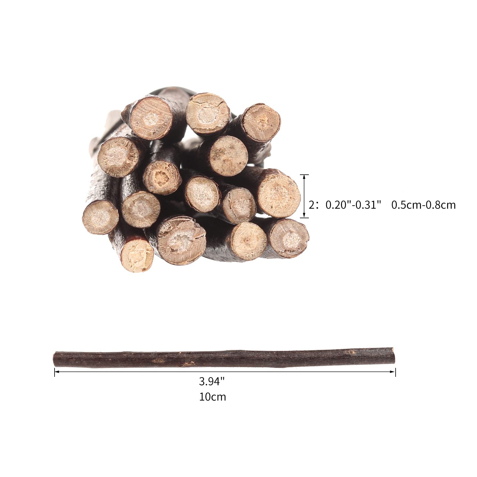 50 Bastoncini Di Legno Naturale Per Fai Da Te - 20 Cm, Rami Lisci Con Corteccia, Per Artigianato, Decorazioni, Progetti Scolastici