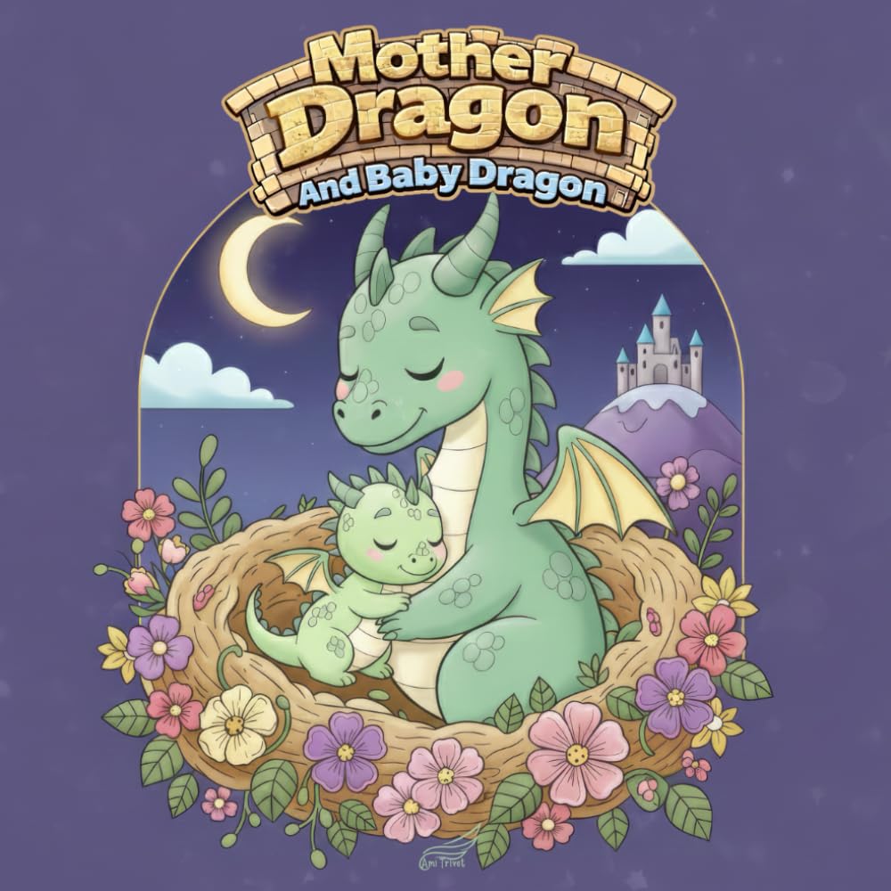 Mother Dragon And Baby Dragon: Adventures of Kindness and Courage - A Fantasy Coloring Storybook and Activity Book for Kids Ages 4–8