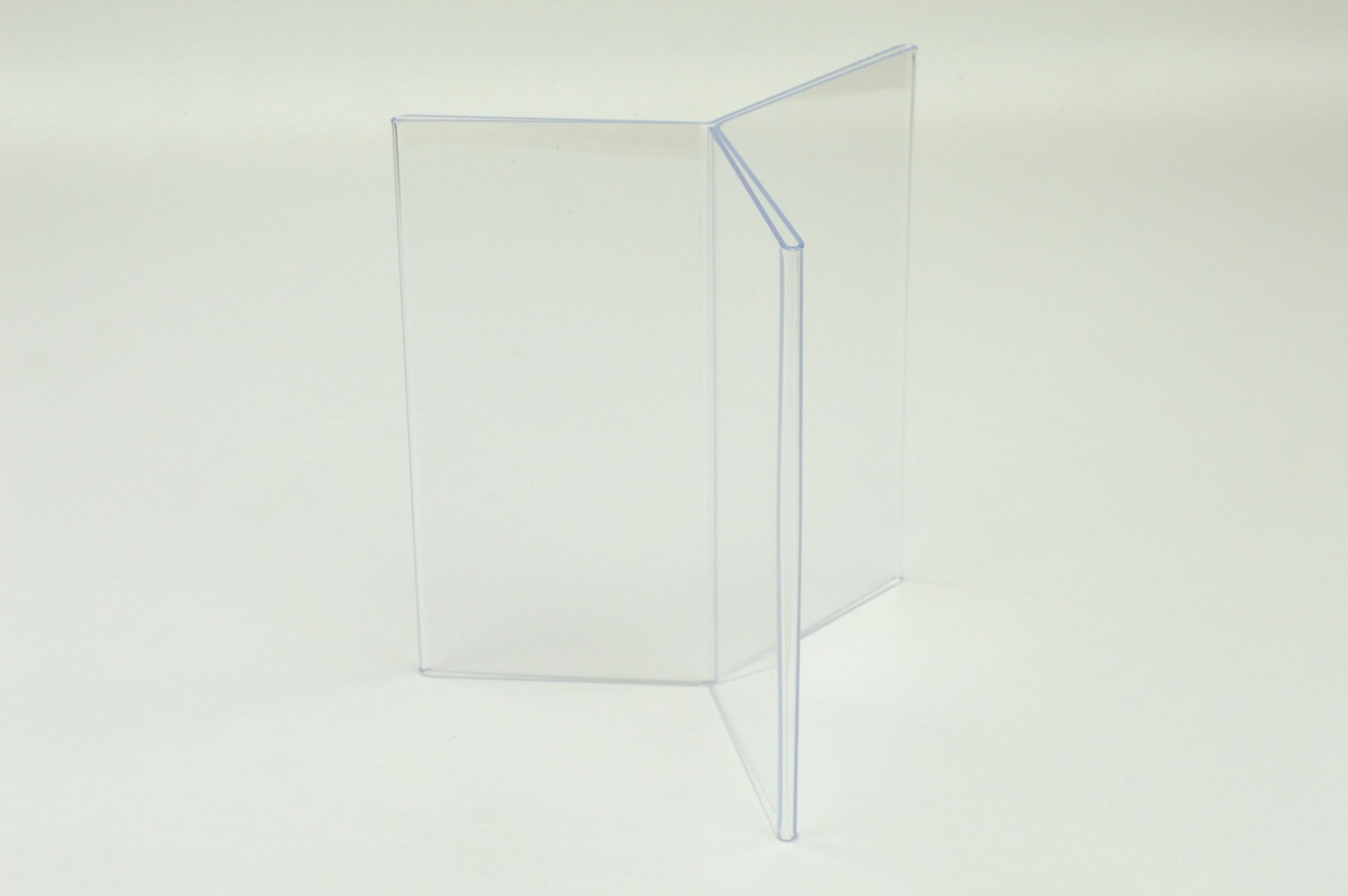Pos Display Shop Pack of 4 Free Standing Restaurant Pub Cafe Multi Sided 6 Sided Menu Price List Sign Holders Table Talkers - Clear Acrylic - Third A4 (1/3rd A4) - PDS8068