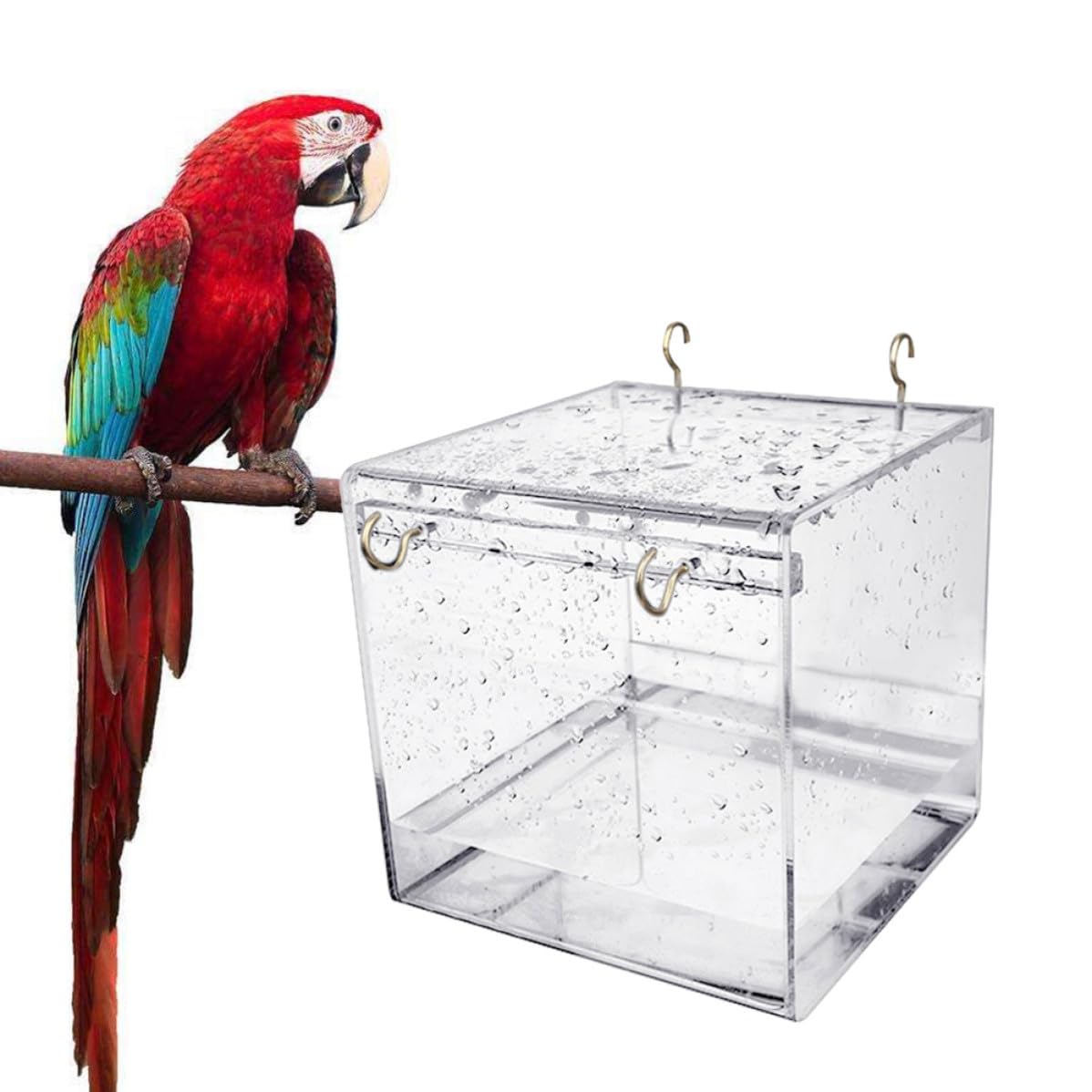Transparentes Vogelbad für Käfige, Badekäfig Kleine Vögel aus Kunststoff