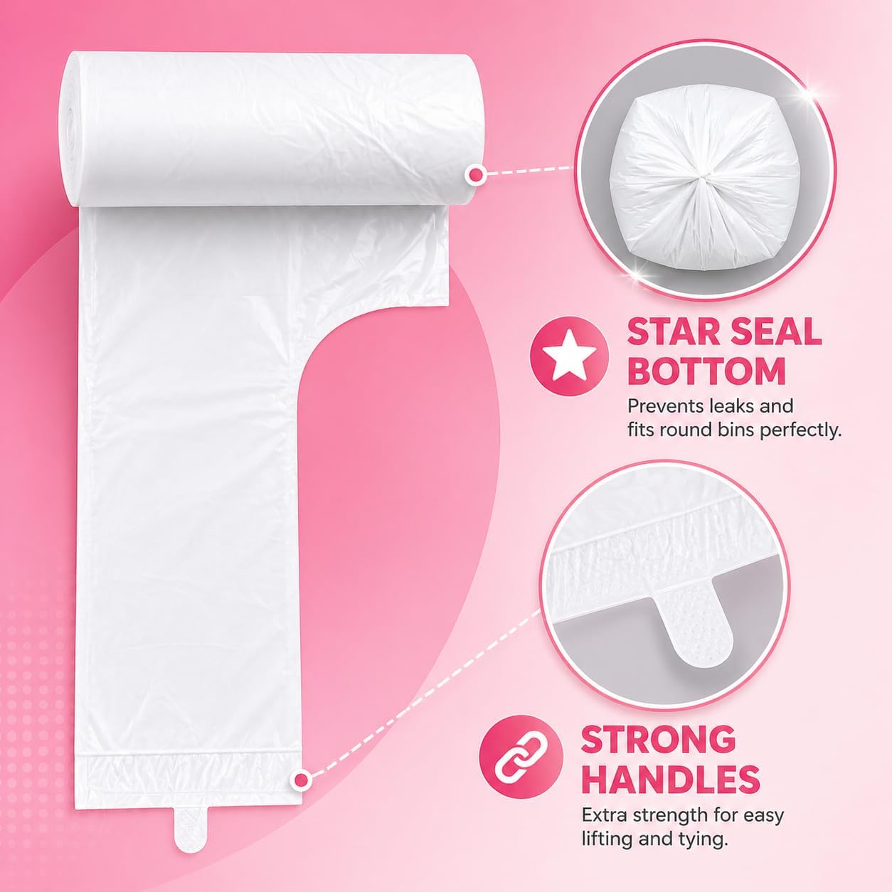 2.6 Gallon Scented Trash Bags with Handles (300 Bags) Small Bathroom Garbage Bags Wastebasket Can Liners for Home Office Bins (Cherry Blossom, 300 ct.) image 4