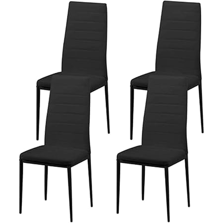 Amazon チェア カジュアルハイバックチェア 4脚セット ダイニングチェア デザイナーズ リプロダクト ブラック ダイニングチェア オンライン通販