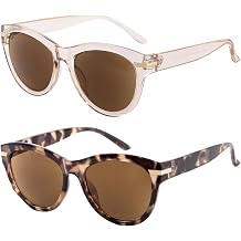 SKYWAY 2 Pack Reading Sunglasses for Women Oversized Sun Readers UV400 Protection Outdoor Reading Glasses